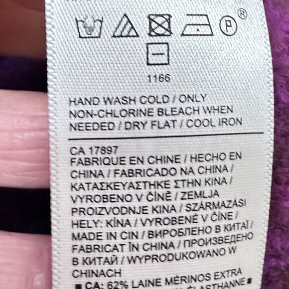 Athleta Hawthorn Textured Crew Sweater Merino Wool Ombre Purple - Size Small - Picture 12 of 15